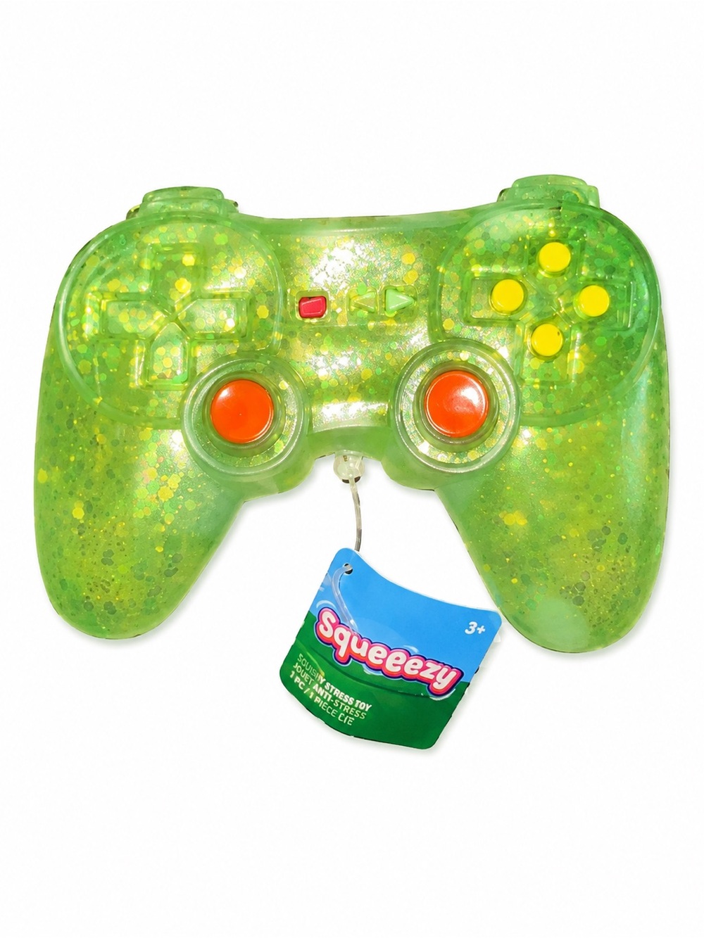 Squeeezy Game Controller Toy Green Glitter NEW
